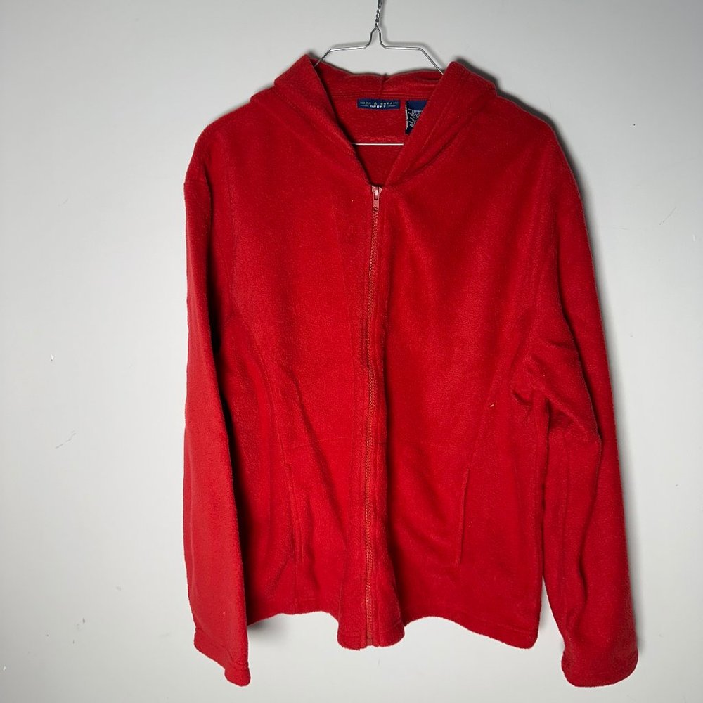EUC Womens Juniors Red Fleece Jacket Nick & Sarah Sprot Coat XL EO